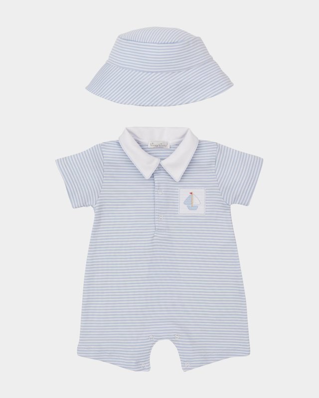 Boy's Saturday Regatta Striped Short Playsuit, Size 0M-9